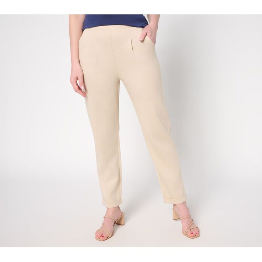 Liberare Women's Pants Sz XL Joan Rivers Tapered Ankle Ponte White A694890
